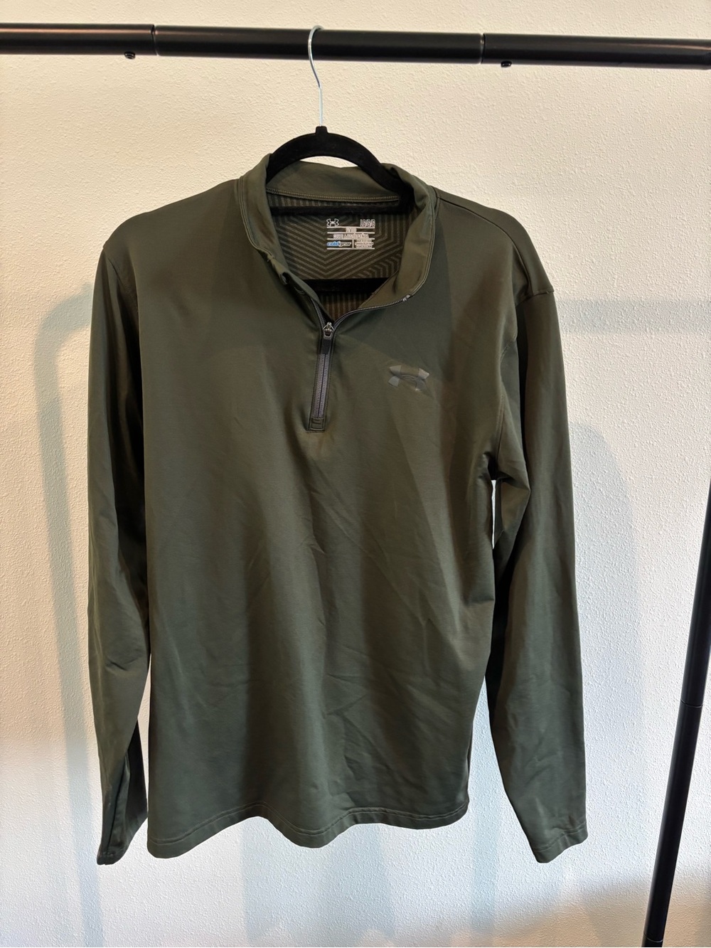 LG Men's Olive Green Quarter-Zip Pullover
